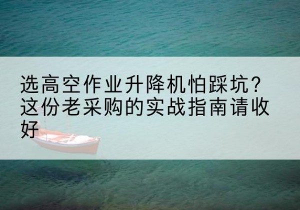 黄岛高空作业升降机厂家推荐-选高空作业升降机怕踩坑？这份老采购的实战指南请收好